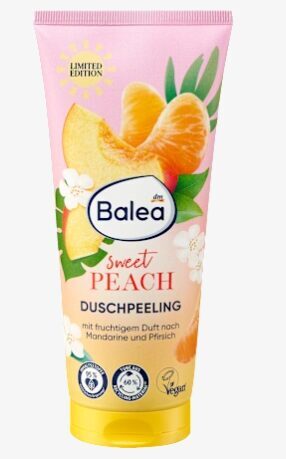 Balea ķermeņa skrubis Sweet Peach ar persiku un mandarīnu smaržu, 200 ml